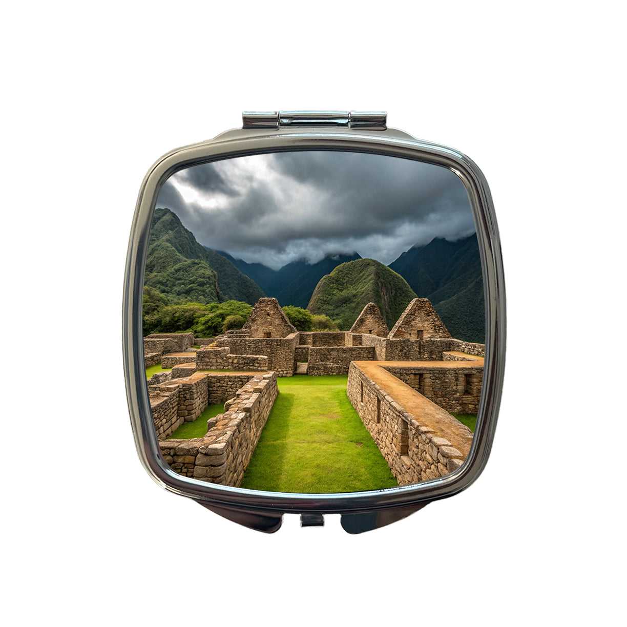 Incan Ruins Landmark Small Travel Purse Handbag Pocket Makeup Compact Mirror