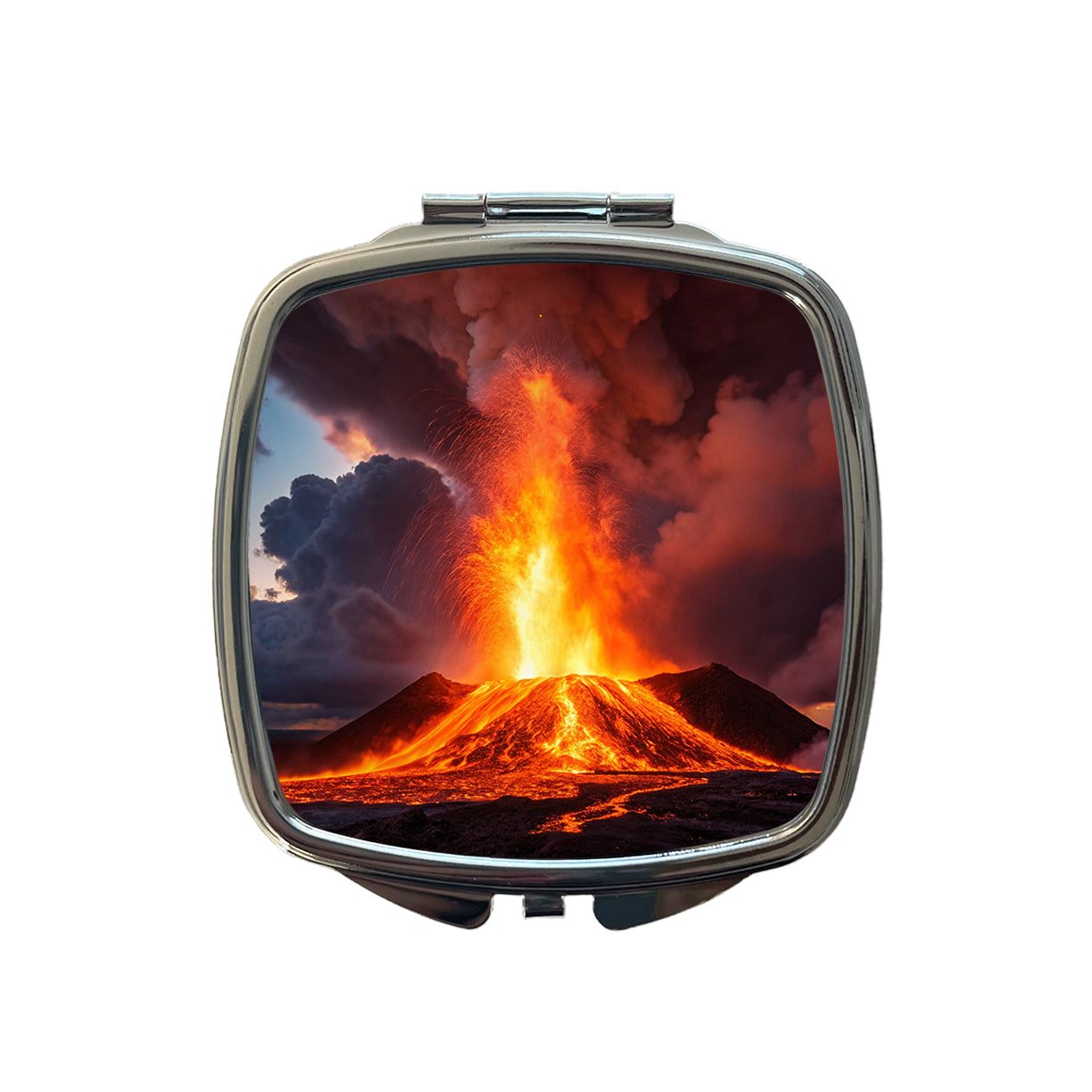 Kilauea Volcano Erupting Lava Hawaii Small Travel Purse Handbag Pocket Makeup Compact Mirror