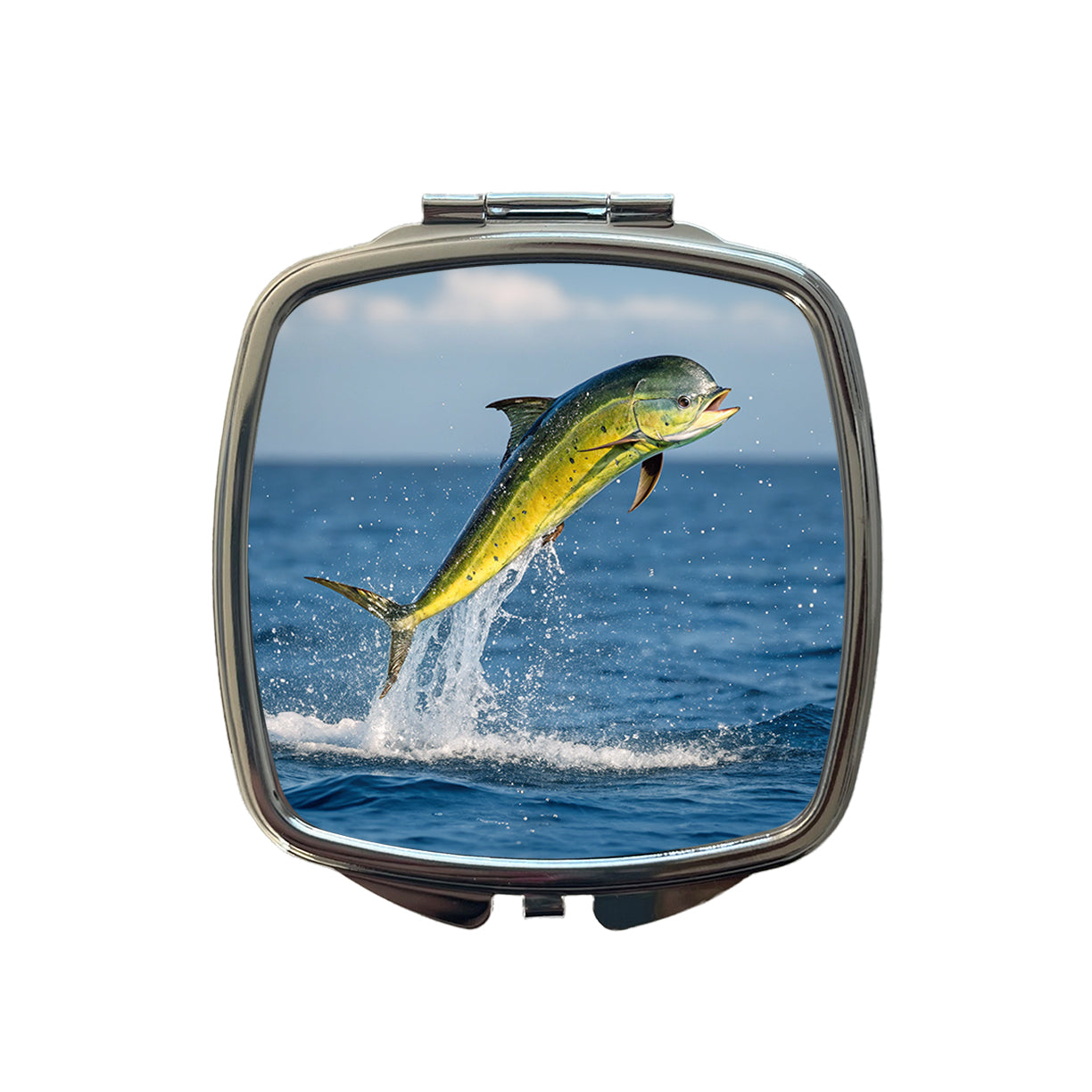 Mahi Mahi Fish Jumping Fishing Small Travel Purse Handbag Pocket Makeup Compact Mirror
