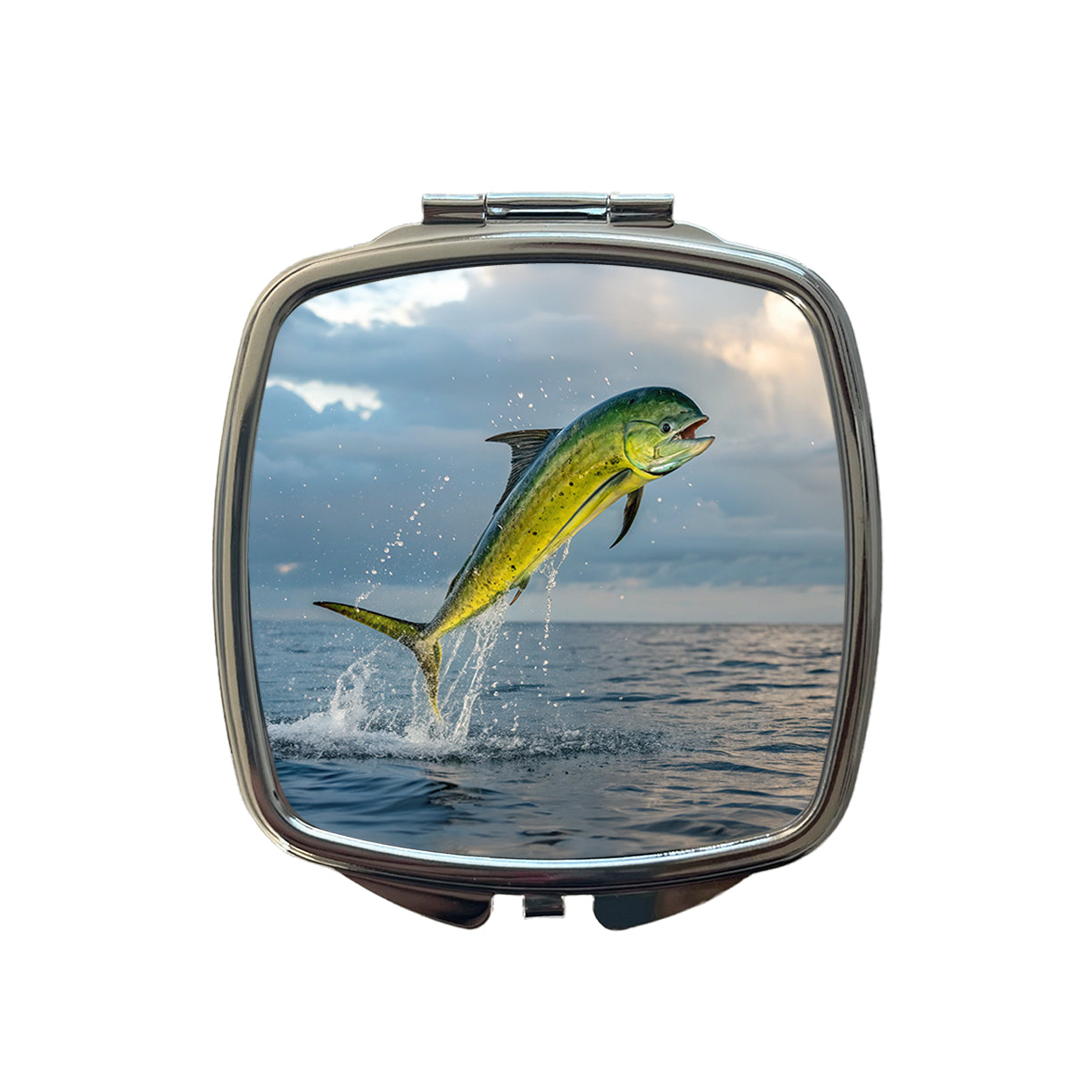 Mahi Mahi Fish Jumping Ocean Fishing Small Travel Purse Handbag Pocket Makeup Compact Mirror