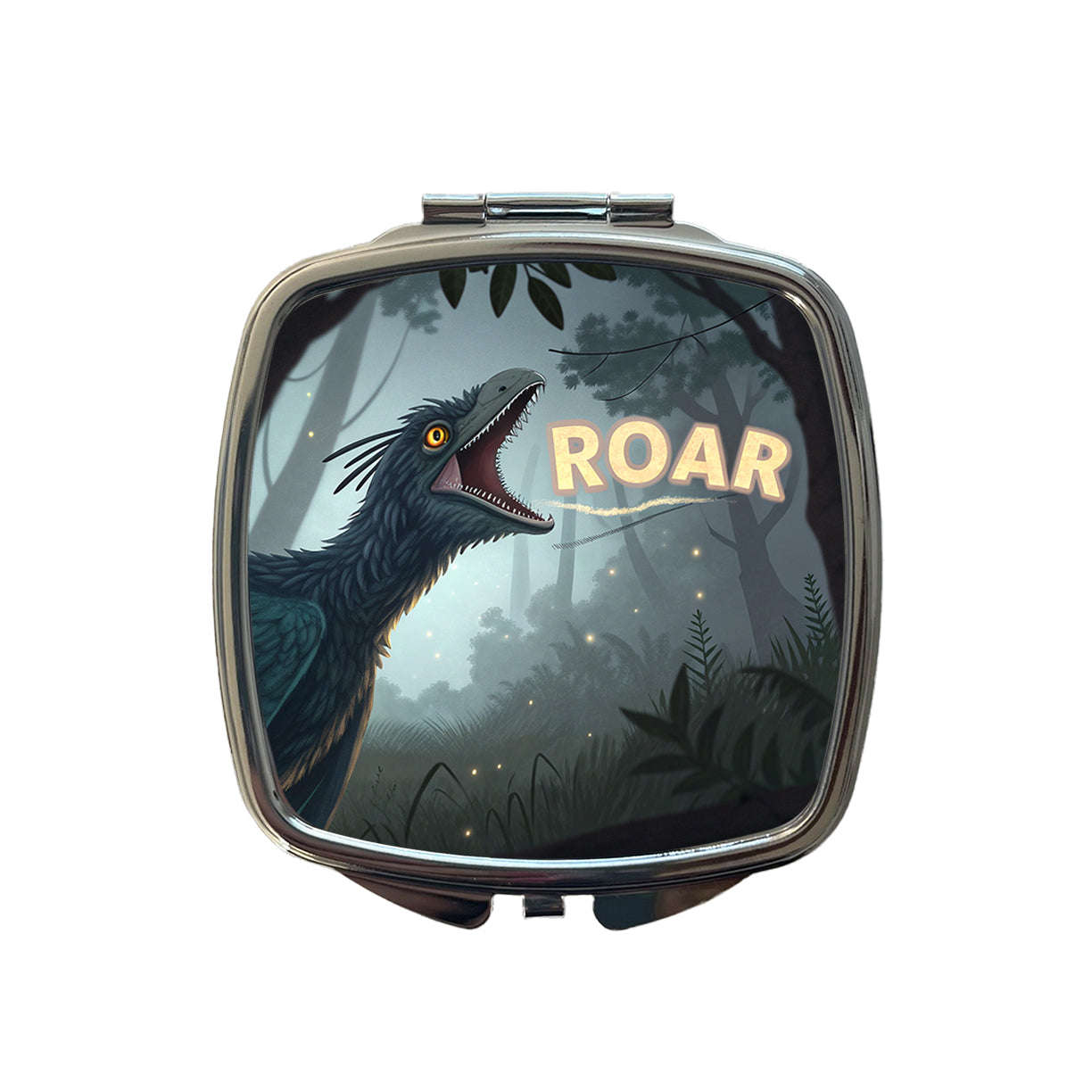 Microraptor Bold Roar Dinosaur Small Travel Purse Handbag Pocket Makeup Compact Mirror