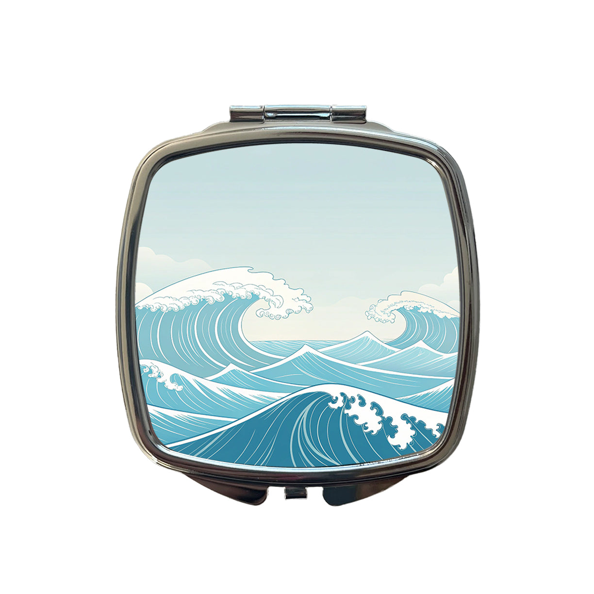 Ocean Waves High Surf Small Travel Purse Handbag Pocket Makeup Compact Mirror