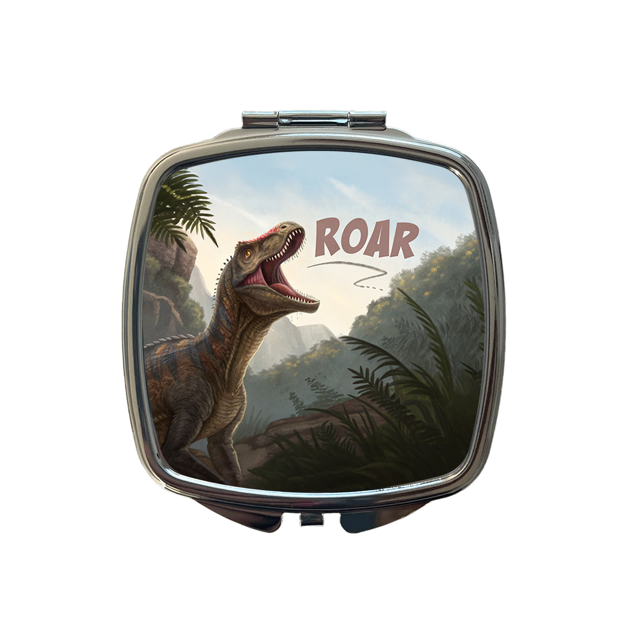Pachycephalosaurus Roar Dinosaur Small Travel Purse Handbag Pocket Makeup Compact Mirror