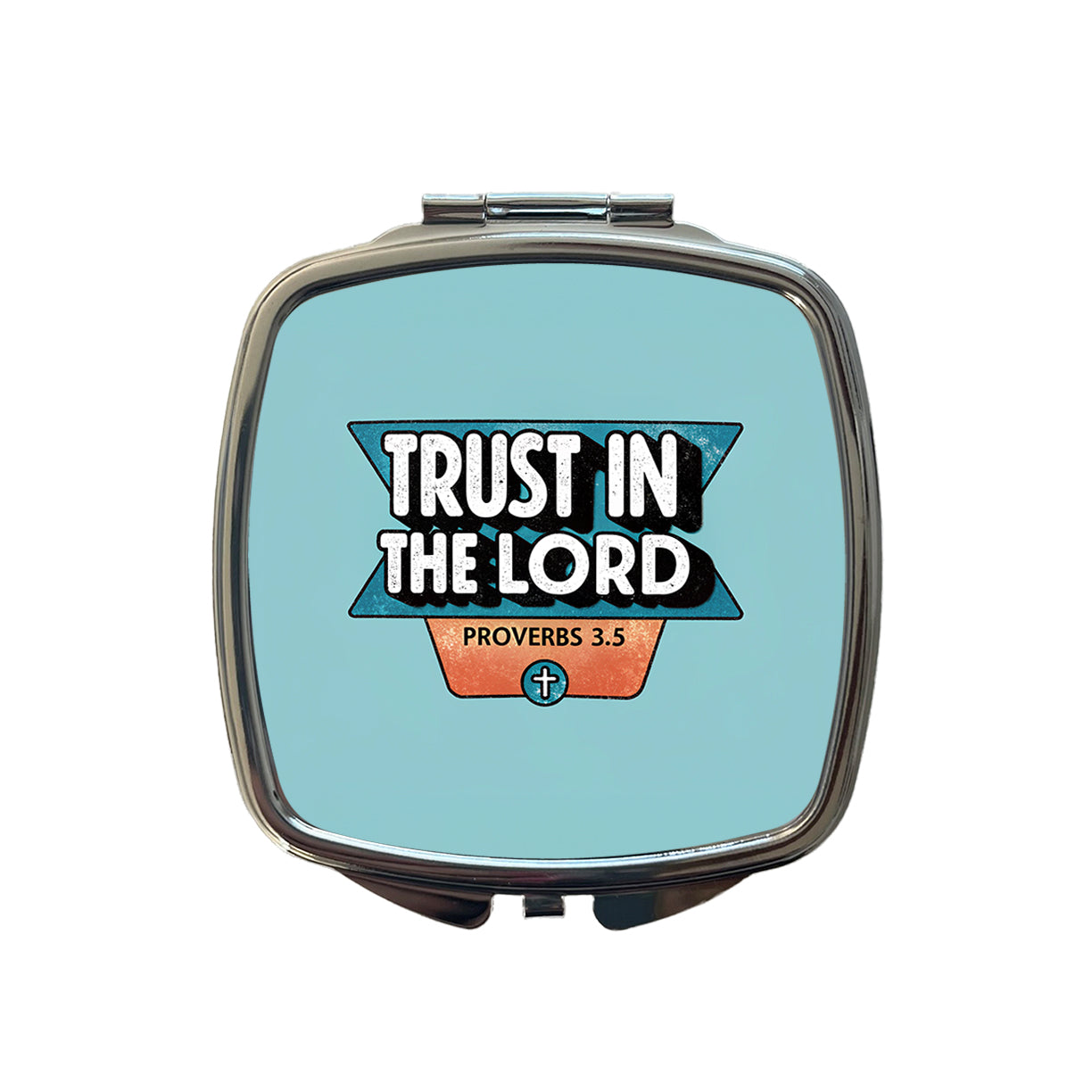 Proverbs Trust In The Lord Bible Christian Small Travel Purse Handbag Pocket Makeup Compact Mirror