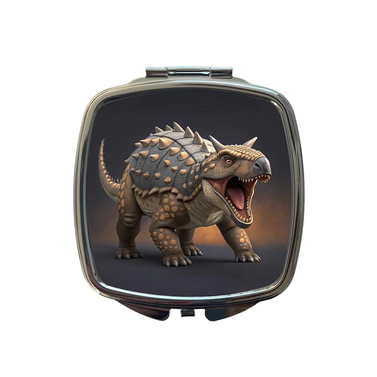 Roaring Ankylosaurus Dinosaur Small Travel Purse Handbag Pocket Makeup Compact Mirror
