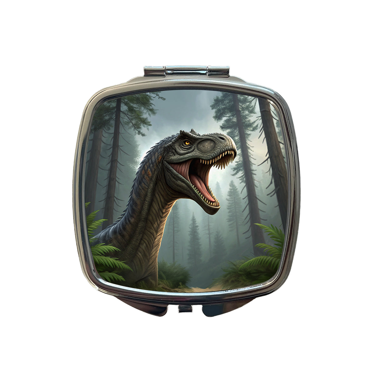 Roaring Brachiosaurus Dinosaur Small Travel Purse Handbag Pocket Makeup Compact Mirror