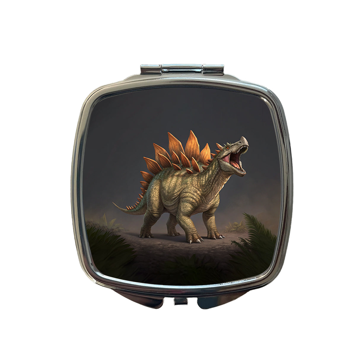 Roaring Stegosaurus Dinosaur Protective Small Travel Purse Handbag Pocket Makeup Compact Mirror