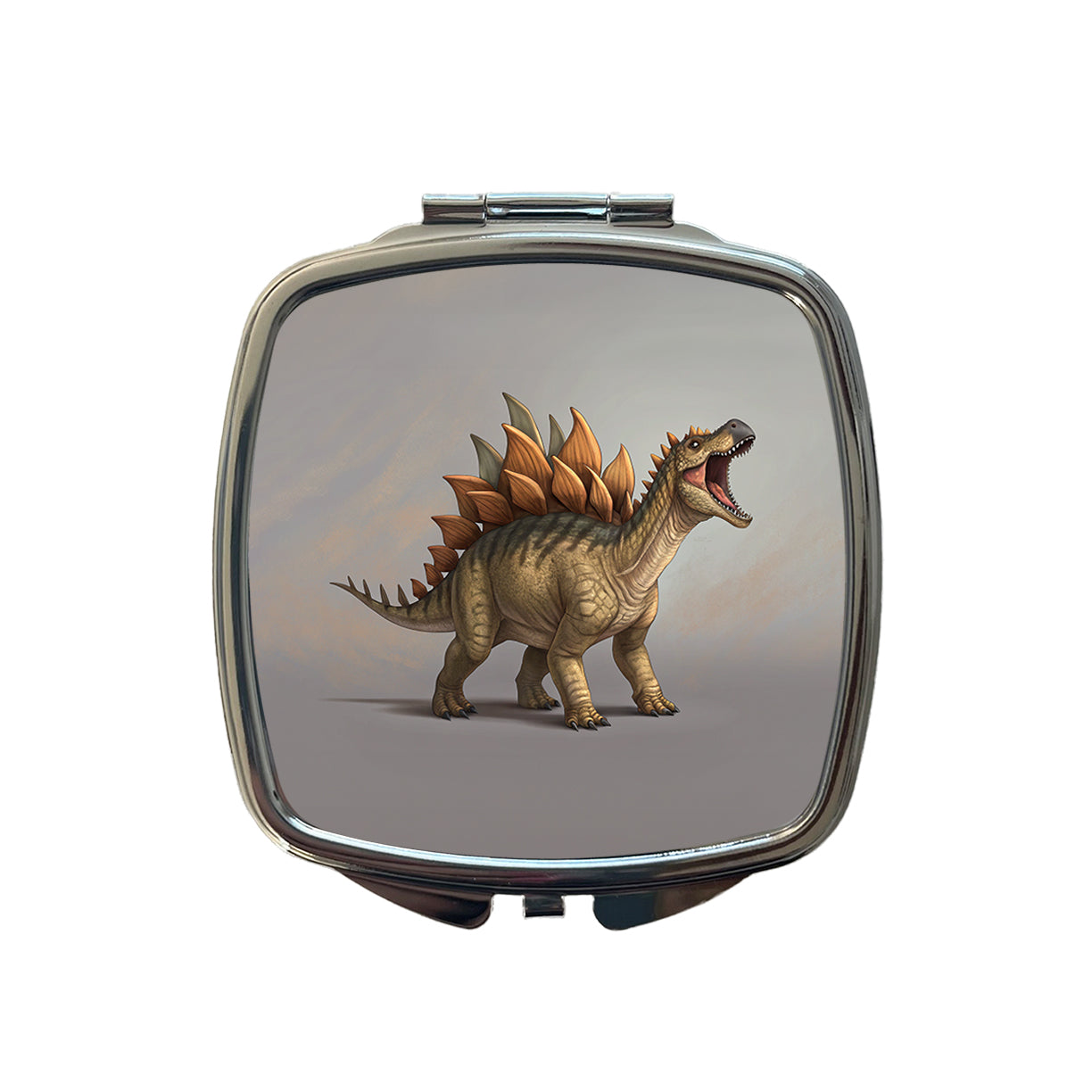 Roaring Stegosaurus Dinosaur Small Travel Purse Handbag Pocket Makeup Compact Mirror