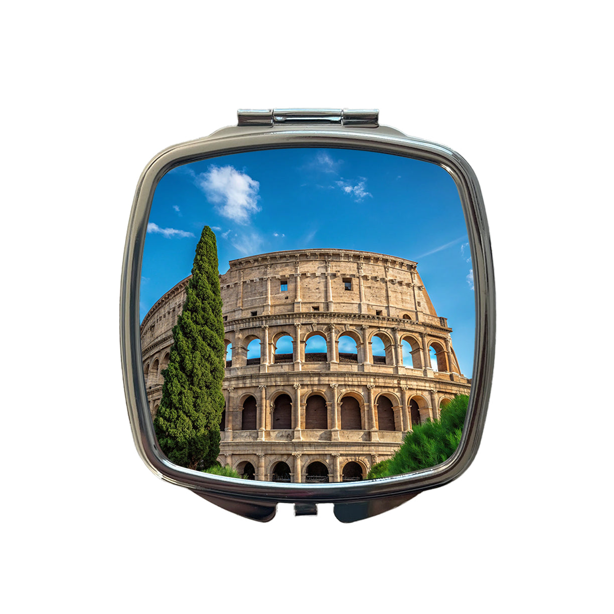 Rome Italy Colosseum Travel History Small Travel Purse Handbag Pocket Makeup Compact Mirror