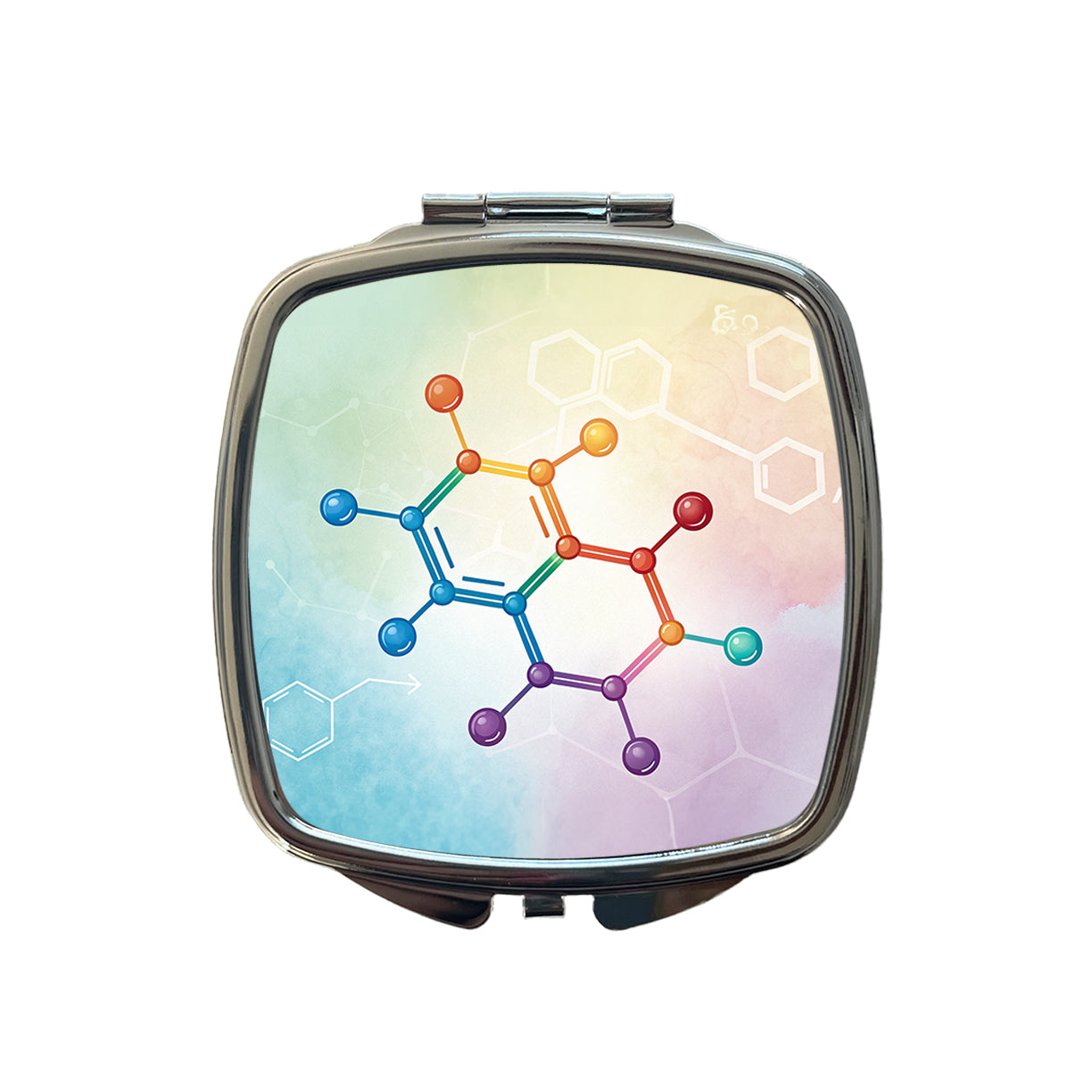 Serotonin Molecule Science Scientific Small Travel Purse Handbag Pocket Makeup Compact Mirror