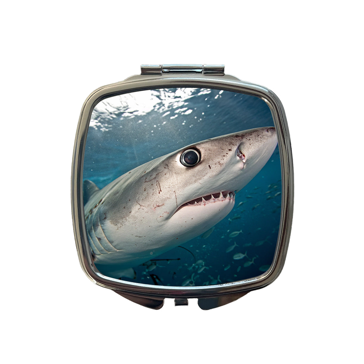 Shark Eye Close Up Ocean Small Travel Purse Handbag Pocket Makeup Compact Mirror