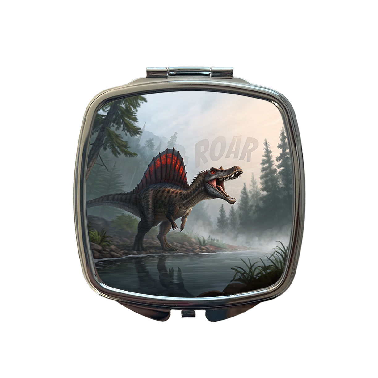 Spinosaurus Roar Dinosaur Small Travel Purse Handbag Pocket Makeup Compact Mirror