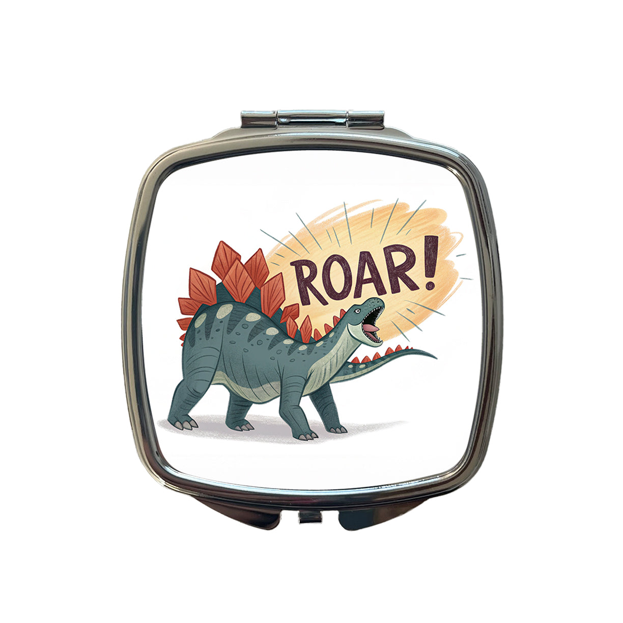 Stegosaurus Roar Dinosaur Small Travel Purse Handbag Pocket Makeup Compact Mirror