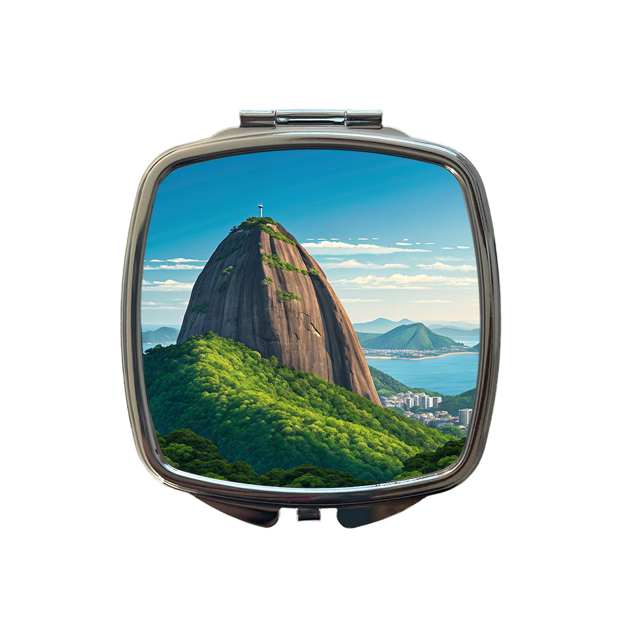 Sugarloaf Mountain Rio de Janeiro Brazil Small Travel Purse Handbag Pocket Makeup Compact Mirror