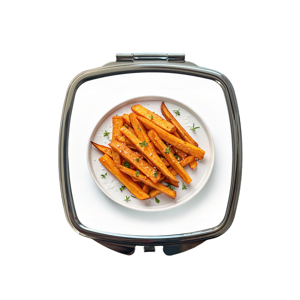 Sweet Potato Fries Yummy Small Travel Purse Handbag Pocket Makeup Compact Mirror