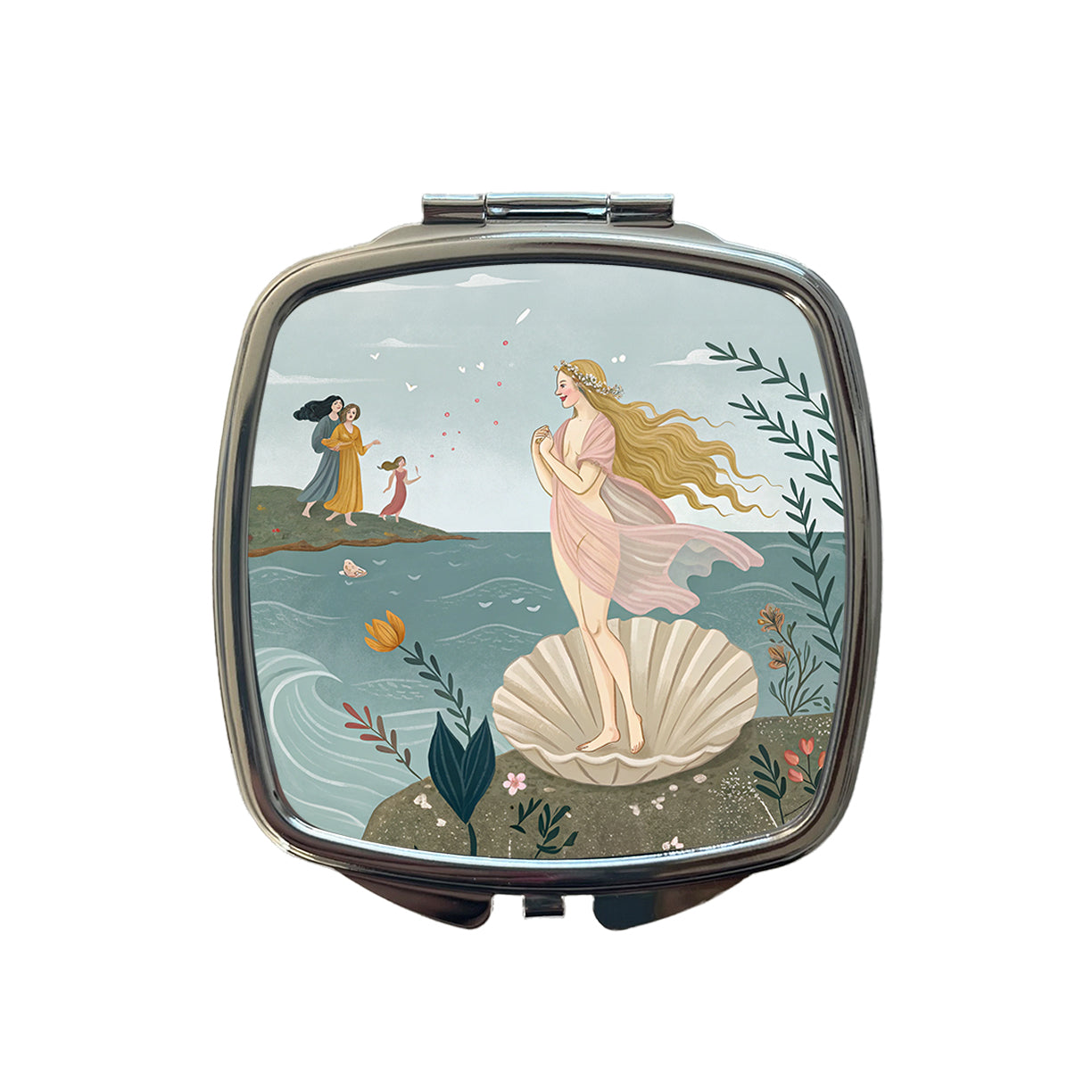 The Birth Of Venus By Sandro Botticelli Inspired Small Travel Purse Handbag Pocket Makeup Compact Mirror