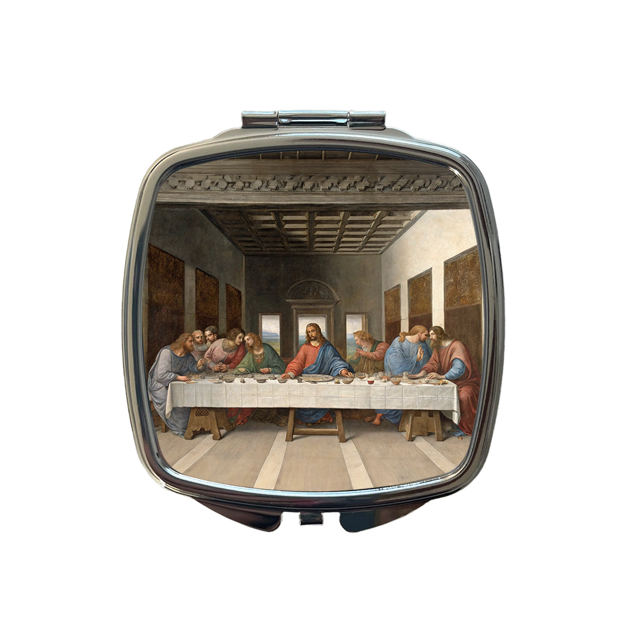 The Last Supper By Leonardo Da Vinci Inspired Jesus Christ Easter Small Travel Purse Handbag Pocket Makeup Compact Mirror