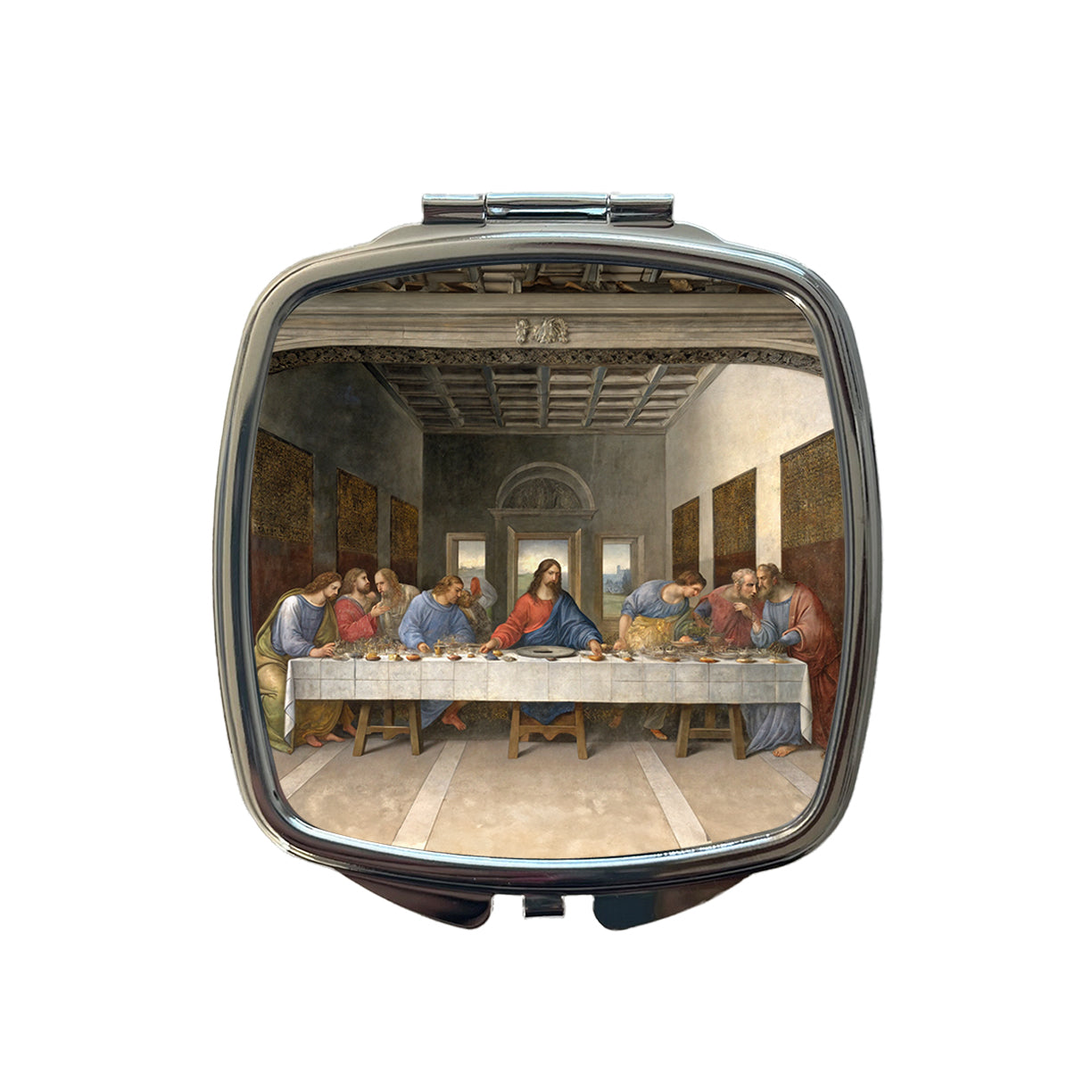 The Last Supper By Leonardo Da Vinci Jesus Inspired Small Travel Purse Handbag Pocket Makeup Compact Mirror