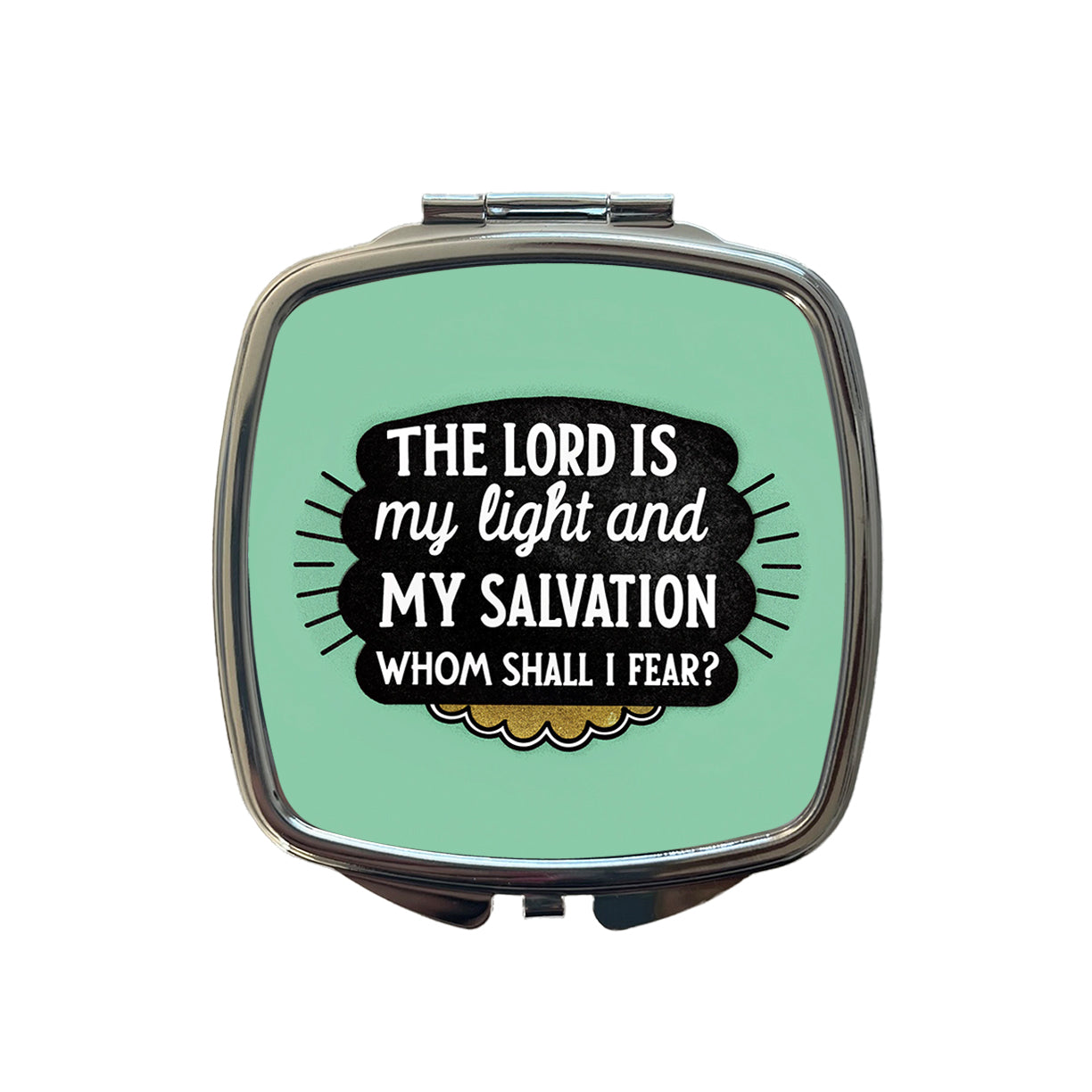 The Lord Is My Light And My Salvation Whom Shall I Fear Bible Small Travel Purse Handbag Pocket Makeup Compact Mirror