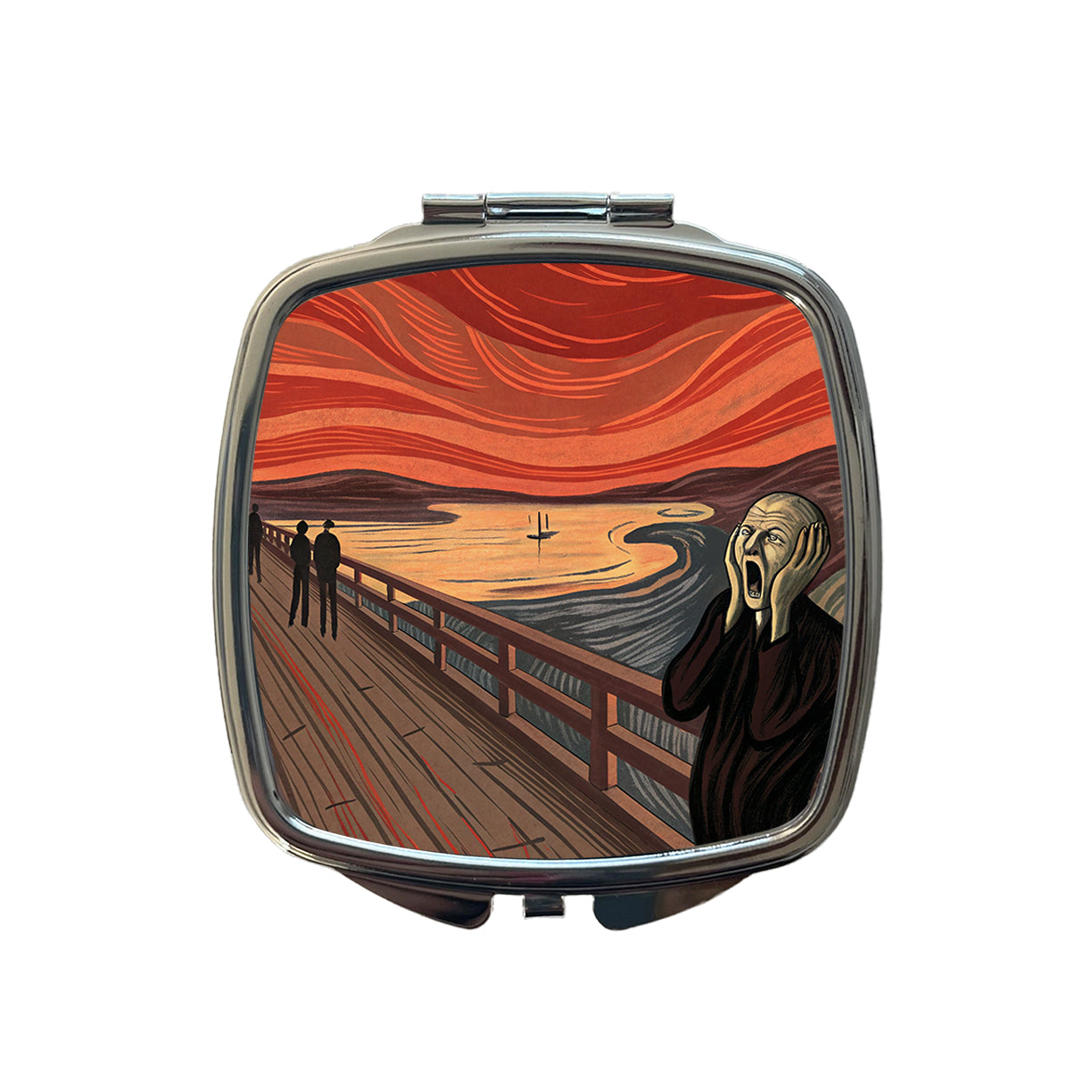 The Scream Inspired By Edvard Munch Small Travel Purse Handbag Pocket Makeup Compact Mirror