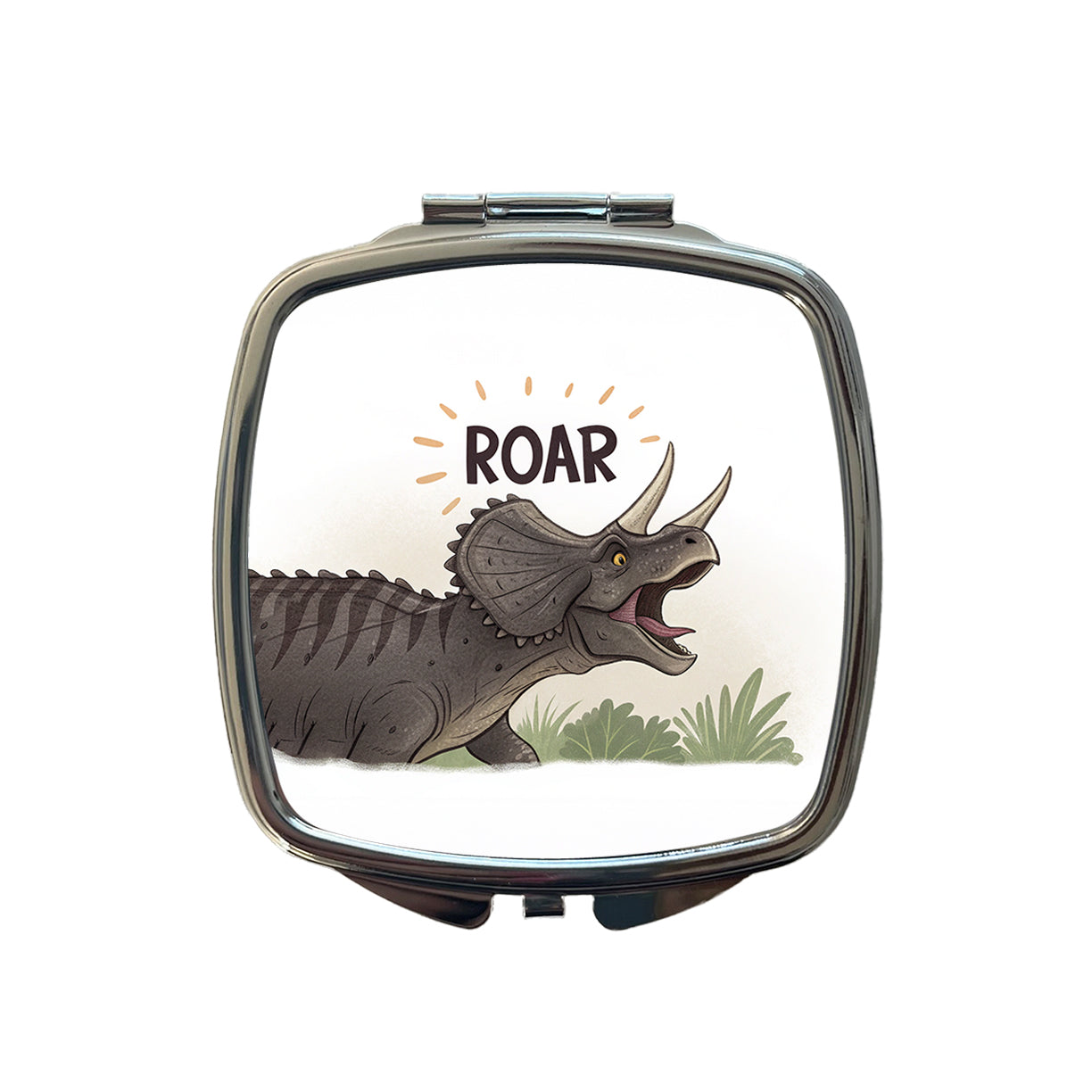 Triceratops Roar Dinosaur Small Travel Purse Handbag Pocket Makeup Compact Mirror