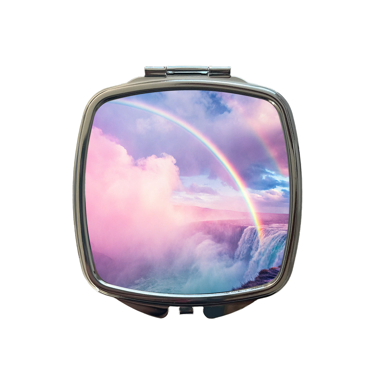Vapor Rainbow Waterfall Small Travel Purse Handbag Pocket Makeup Compact Mirror