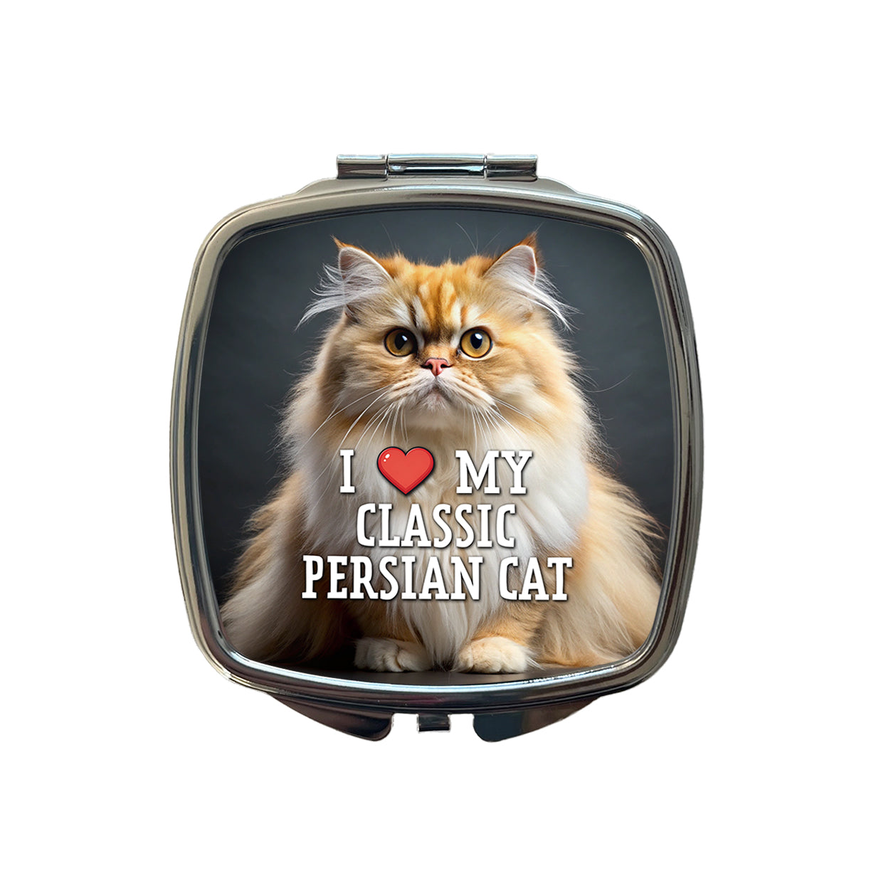 I Love My Classic Persian Cat Heart Small Travel Purse Handbag Pocket Makeup Compact Mirror