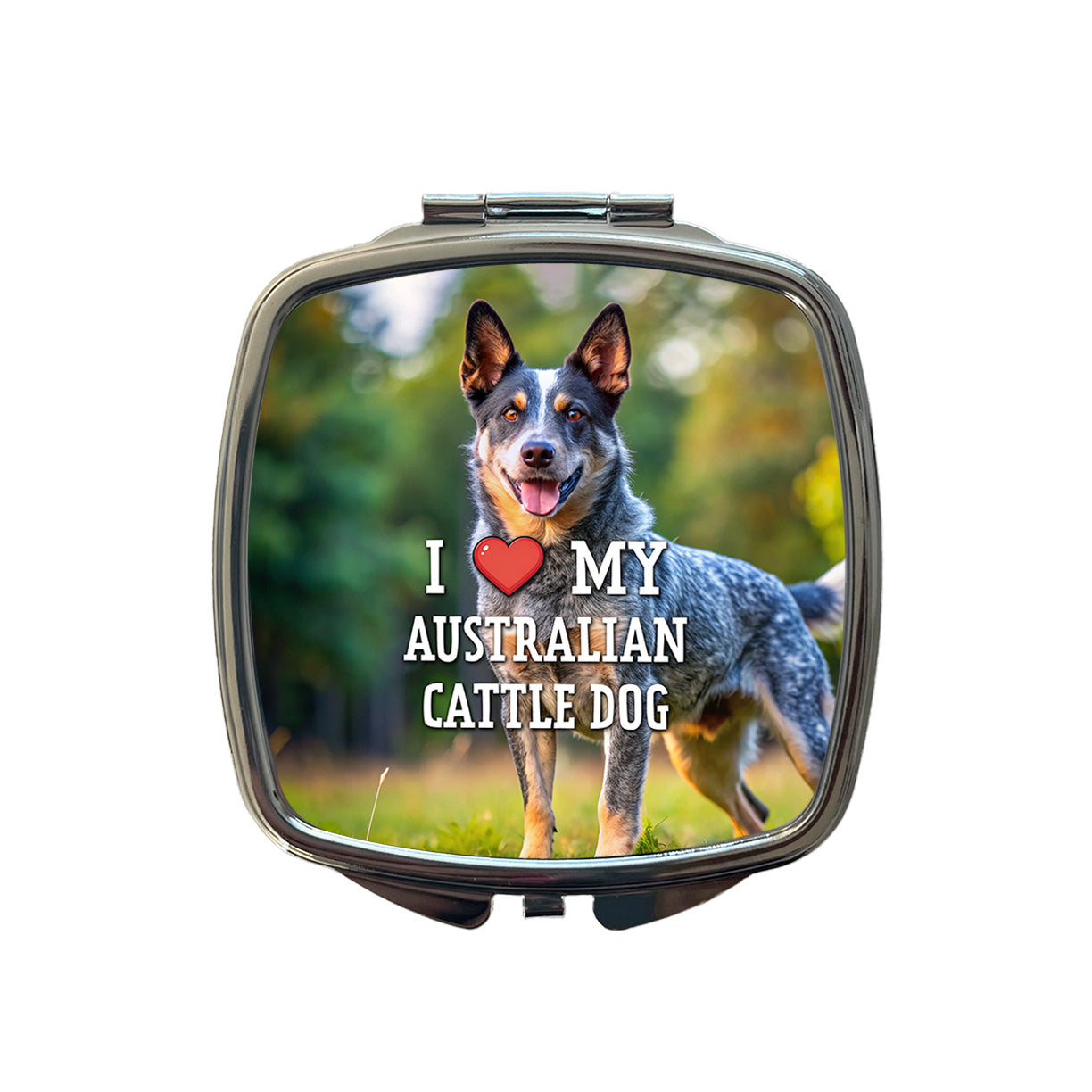 I Love My Australian Cattle Dog Heart Small Travel Purse Handbag Pocket Makeup Compact Mirror