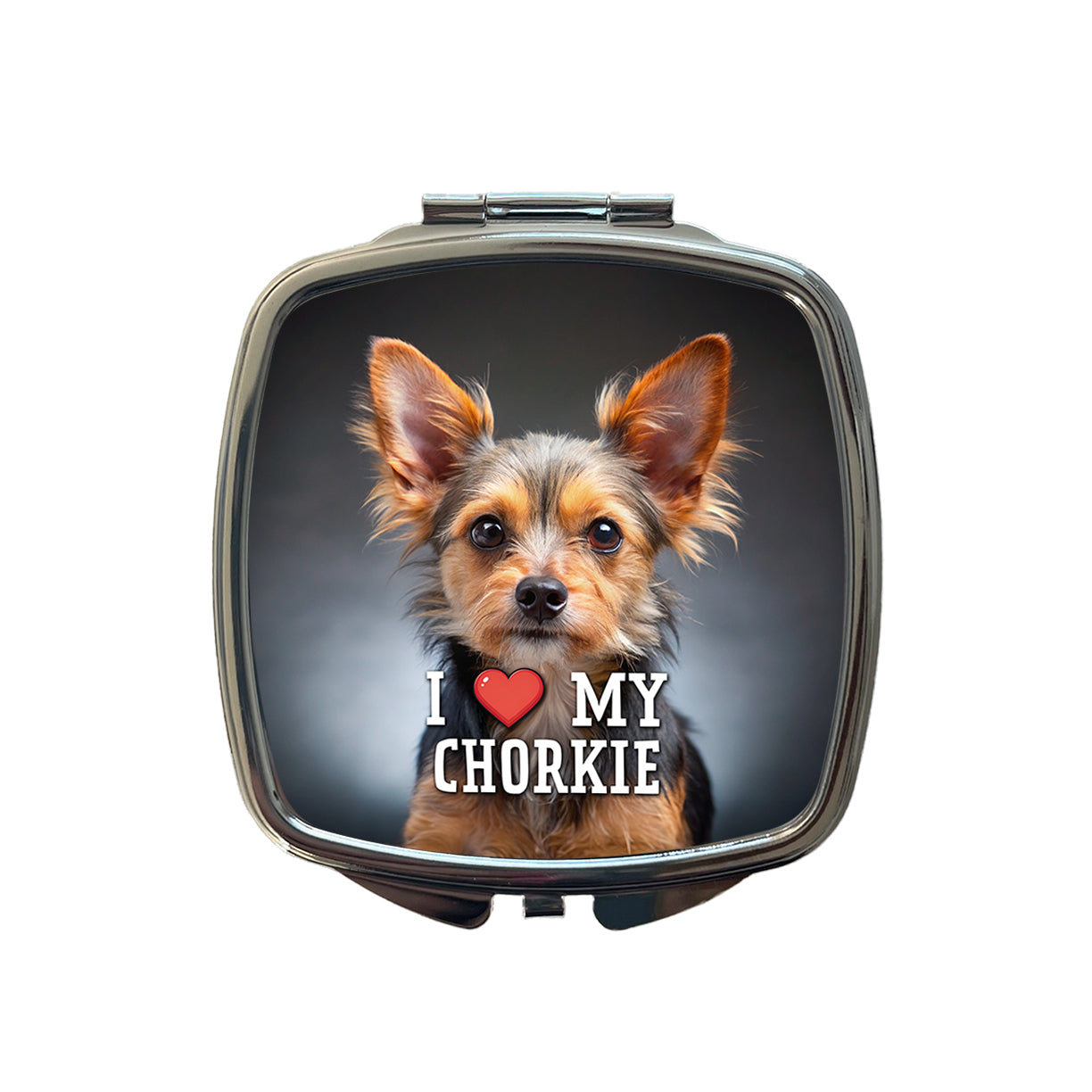 I Love My Chorkie Dog Heart Small Travel Purse Handbag Pocket Makeup Compact Mirror