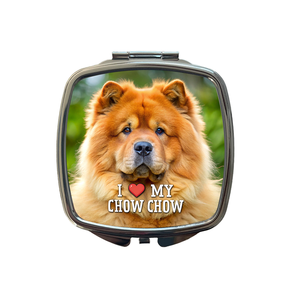 I Love My Chow Chow Dog Heart Small Travel Purse Handbag Pocket Makeup Compact Mirror