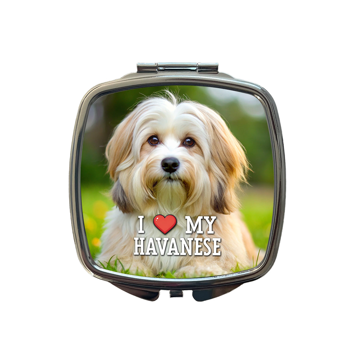 I Love My Havanese Dog Heart Small Travel Purse Handbag Pocket Makeup Compact Mirror