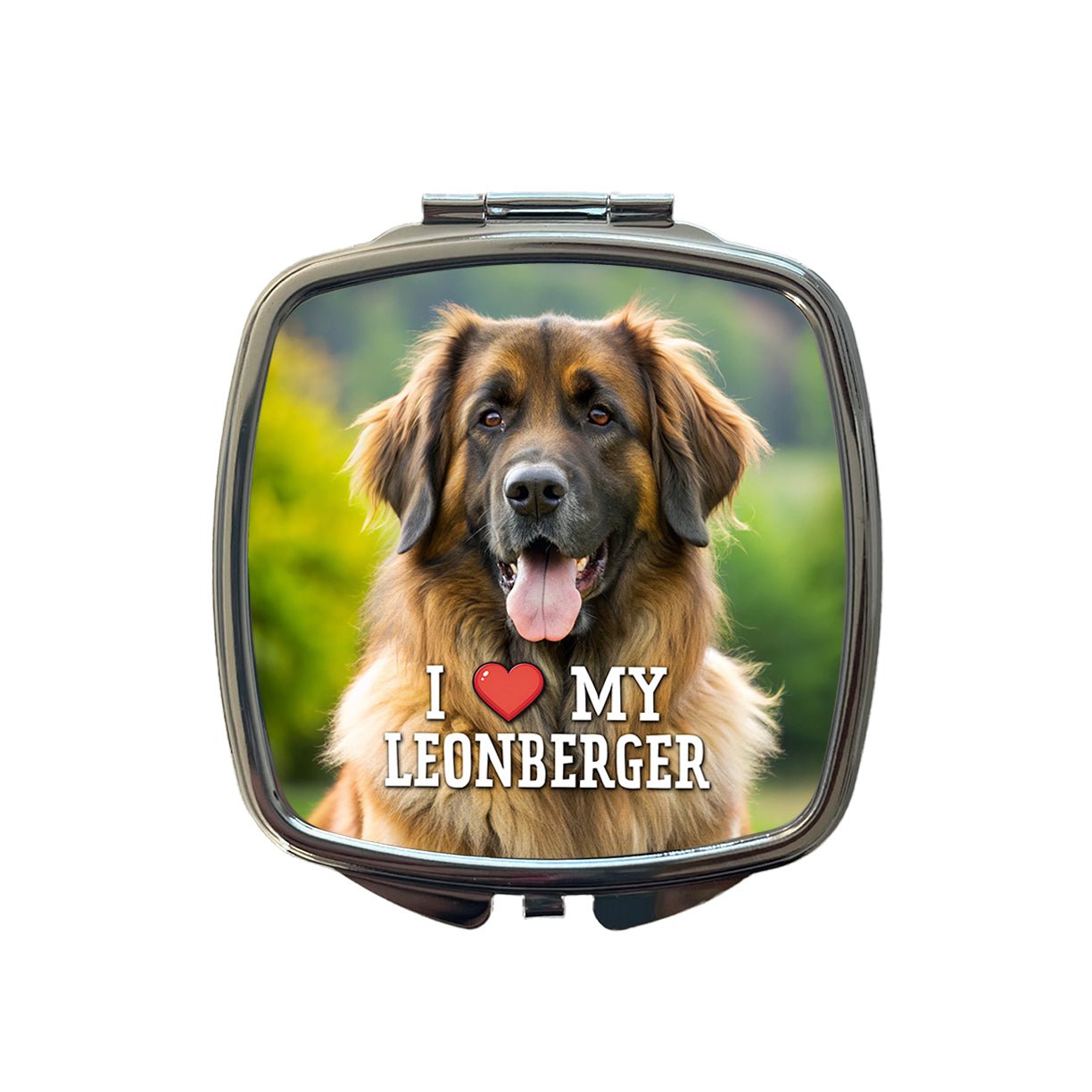I Love My Leonberger Dog Heart Small Travel Purse Handbag Pocket Makeup Compact Mirror