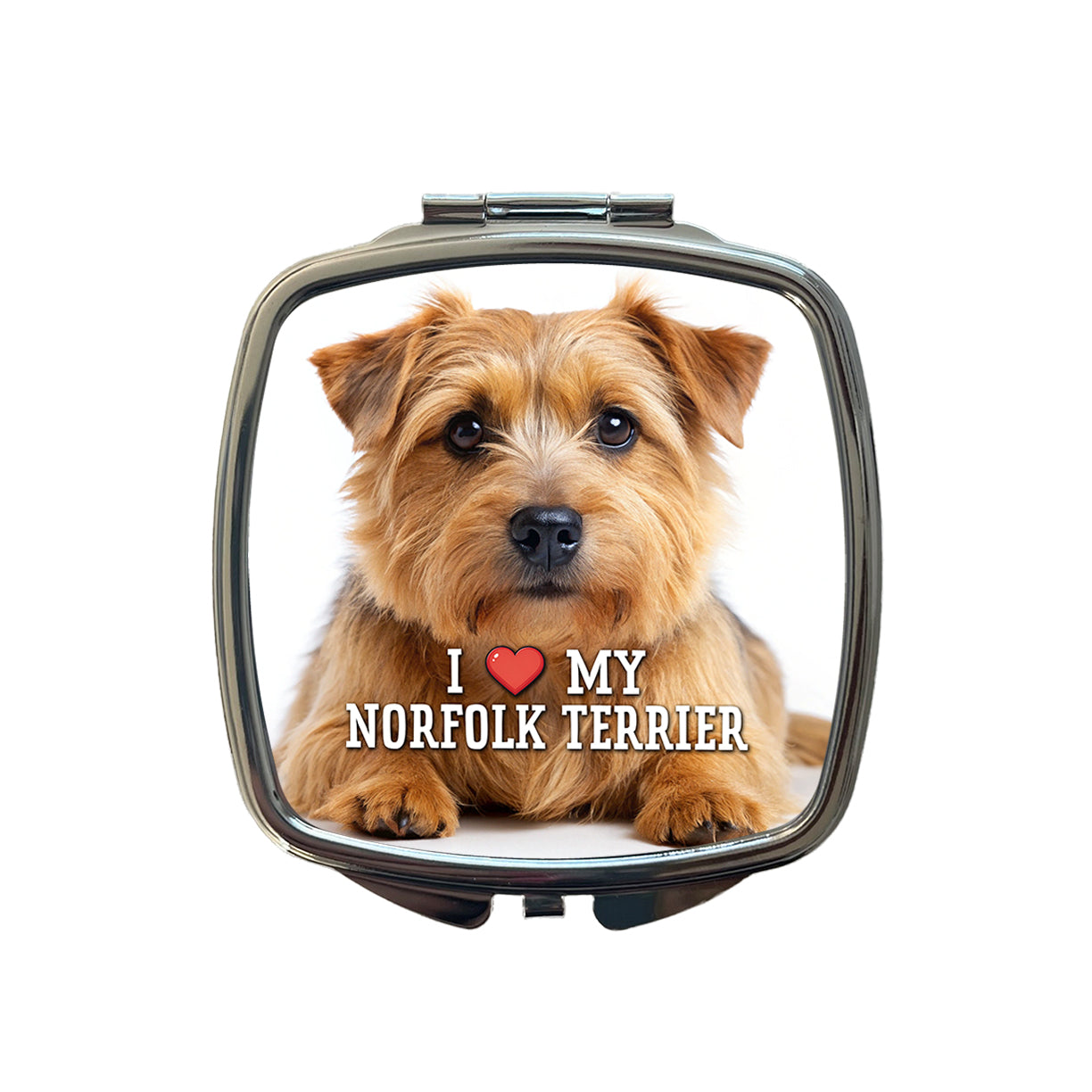 I Love My Norfolk Terrier Dog Heart Small Travel Purse Handbag Pocket Makeup Compact Mirror