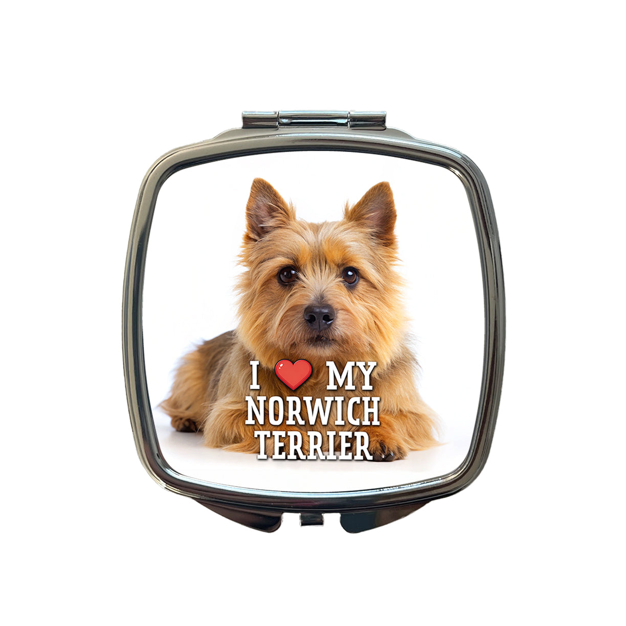 I Love My Norwich Terrier Dog Heart Small Travel Purse Handbag Pocket Makeup Compact Mirror