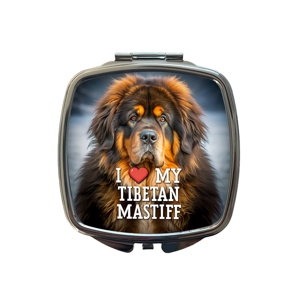 I Love My Tibetan Mastiff Dog Heart Small Travel Purse Handbag Pocket Makeup Compact Mirror
