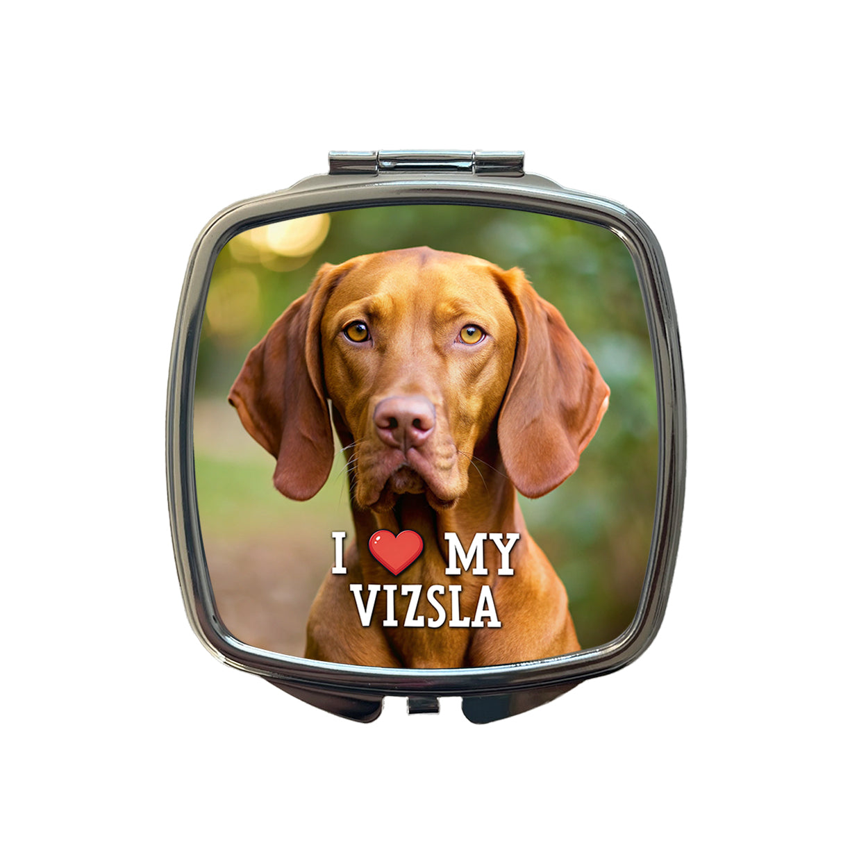 I Love My Vizsla Dog Heart Small Travel Purse Handbag Pocket Makeup Compact Mirror