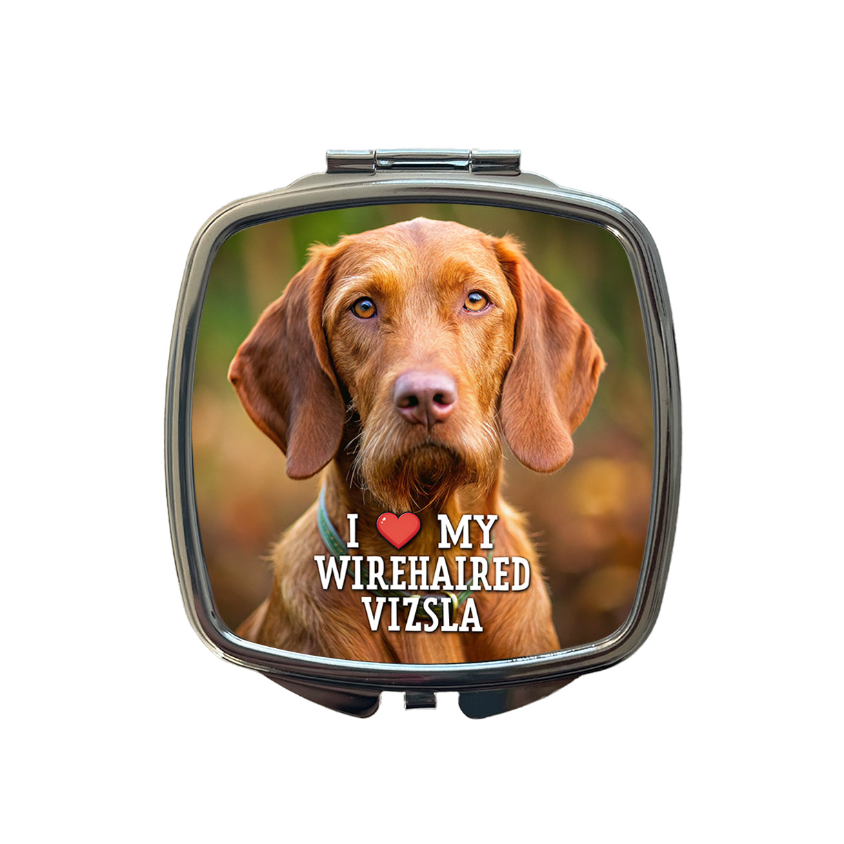 I Love My Wirehaired Vizsla Dog Heart Small Travel Purse Handbag Pocket Makeup Compact Mirror