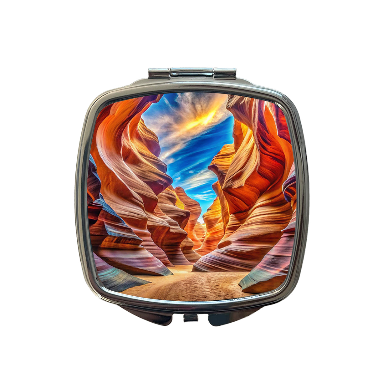 Antelope Canyon Arizona Watercolor Style Small Travel Purse Handbag Pocket Makeup Compact Mirror
