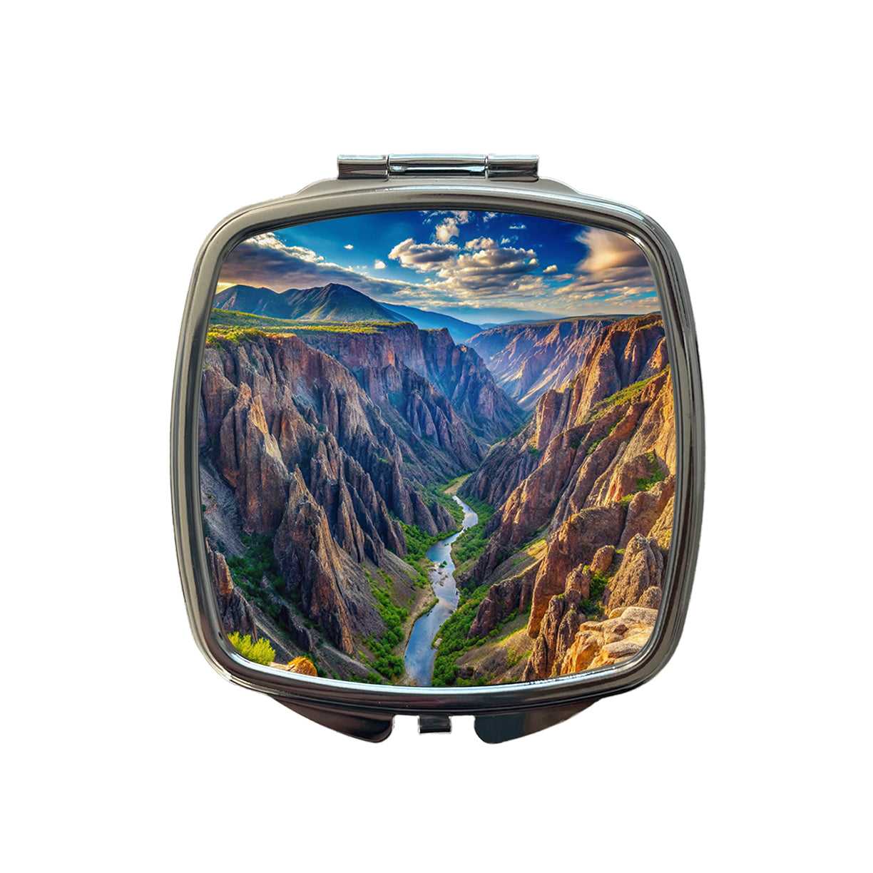 Black Canyon of the Gunnison National Park Colorado Watercolor Style Small Travel Purse Handbag Pocket Makeup Compact Mirror