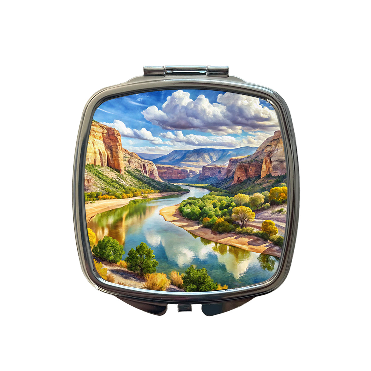 Dinosaur National Monument Colorado, Utah Watercolor Style Small Travel Purse Handbag Pocket Makeup Compact Mirror