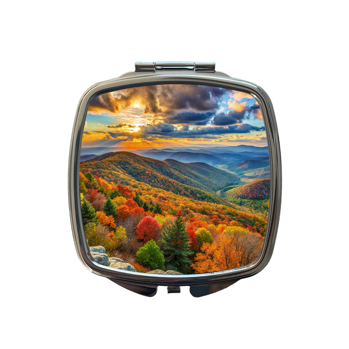 Shenandoah National Park Virginia Watercolor Style Small Travel Purse Handbag Pocket Makeup Compact Mirror
