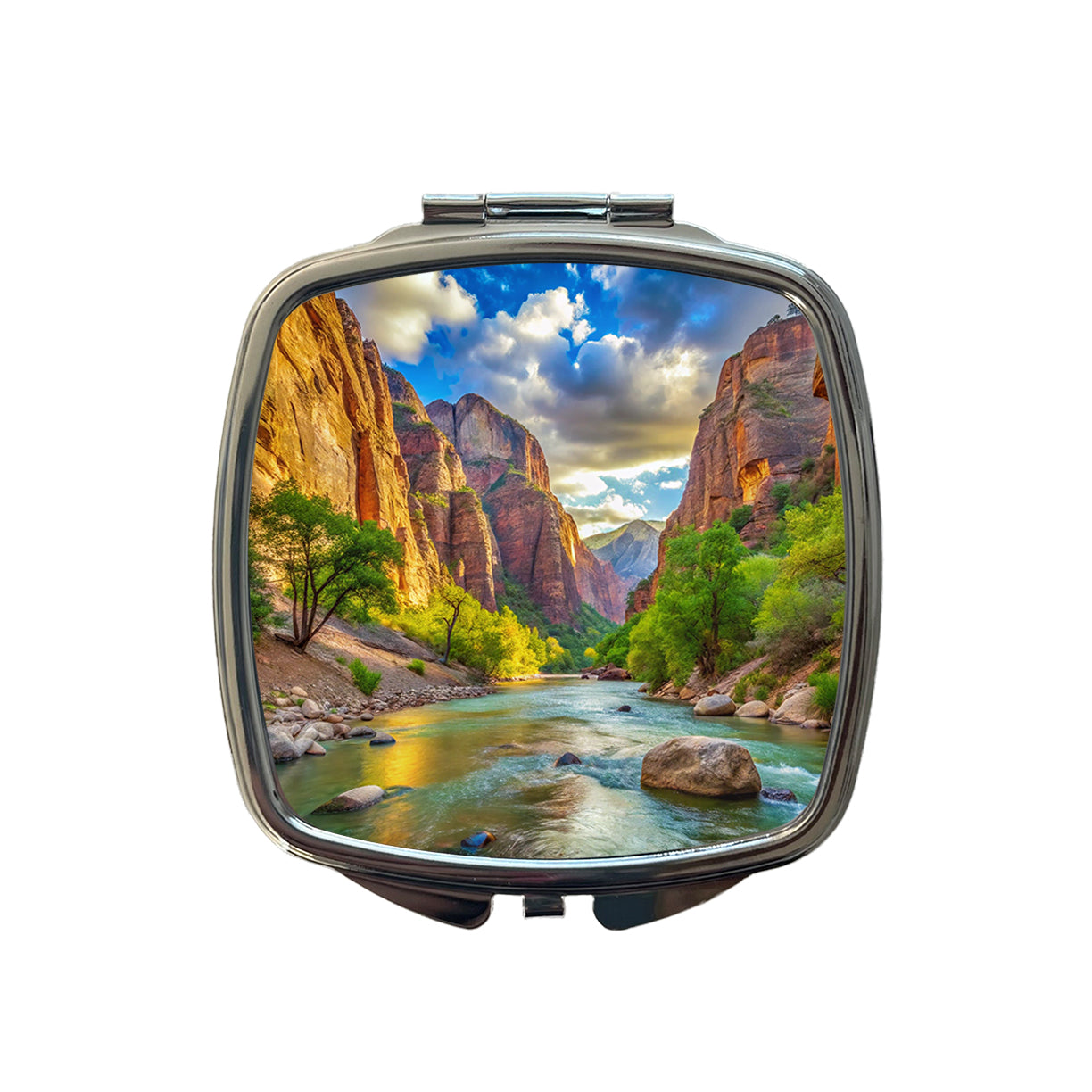 Zion National Park Utah Watercolor Style Small Travel Purse Handbag Pocket Makeup Compact Mirror