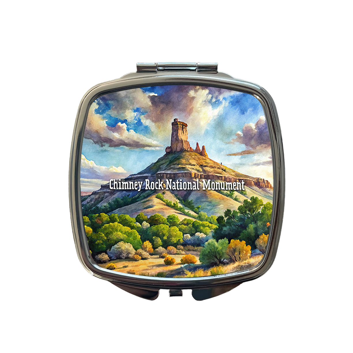 Chimney Rock National Monument Colorado Small Travel Purse Handbag Pocket Makeup Compact Mirror