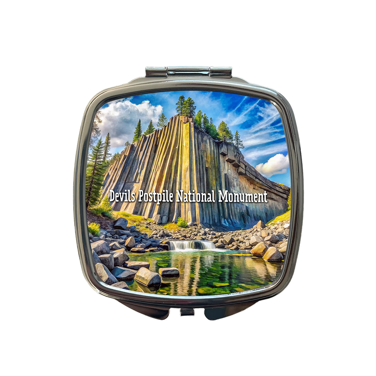 Devils Postpile National Monument California Small Travel Purse Handbag Pocket Makeup Compact Mirror