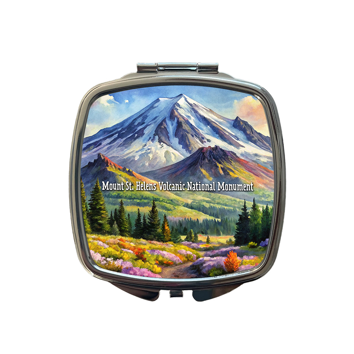 Mount St. Helens Volcanic National Monument Washington Small Travel Purse Handbag Pocket Makeup Compact Mirror