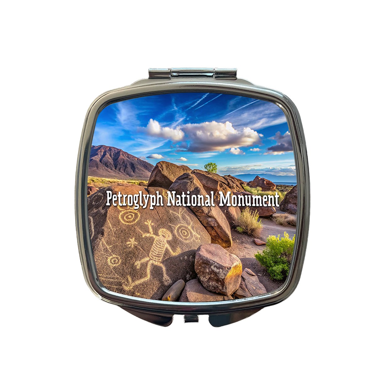 Petroglyph National Monument New Mexico Small Travel Purse Handbag Pocket Makeup Compact Mirror