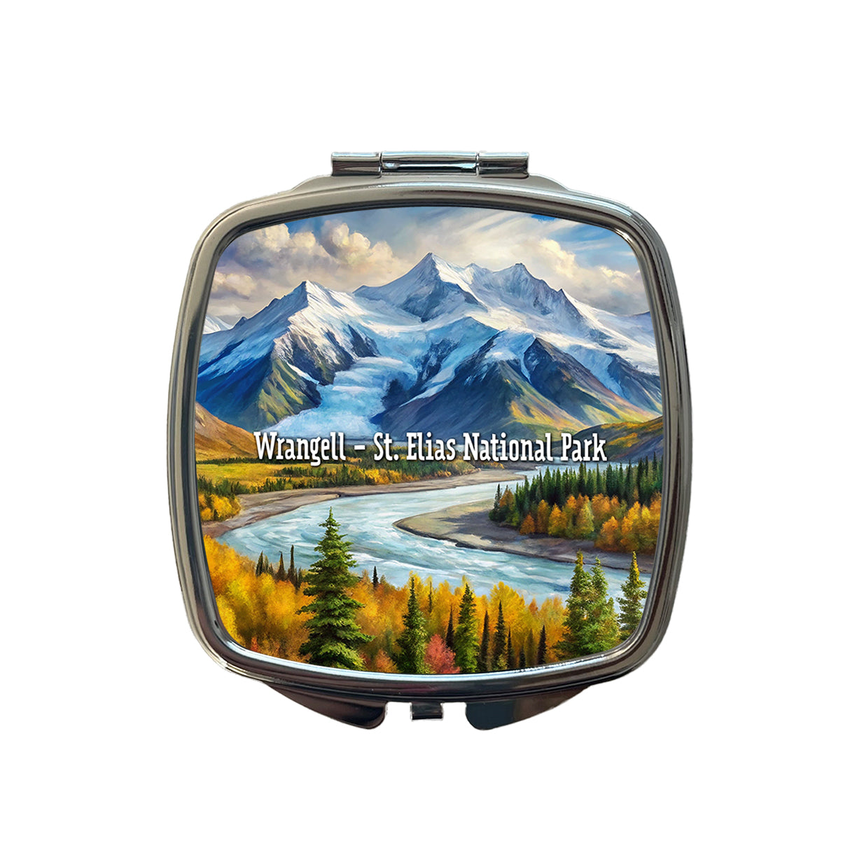 Wrangell - St. Elias National Park Alaska Small Travel Purse Handbag Pocket Makeup Compact Mirror
