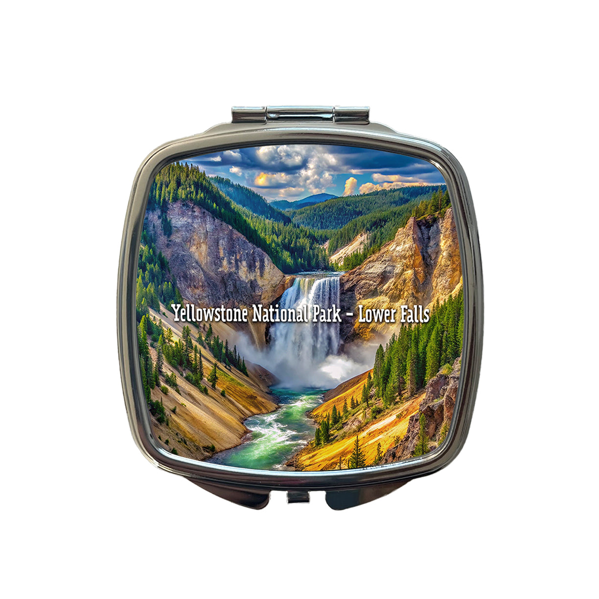 Yellowstone National Park Lower Falls Small Travel Purse Handbag Pocket Makeup Compact Mirror