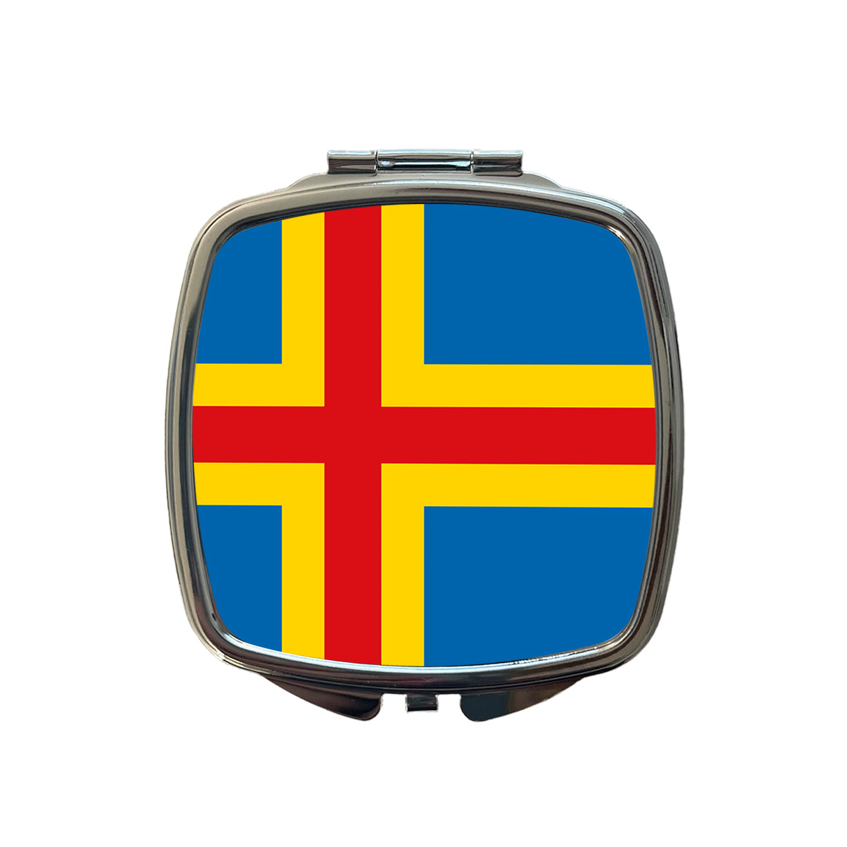 Aland Islands Country Flag Small Travel Purse Handbag Pocket Makeup Compact Mirror