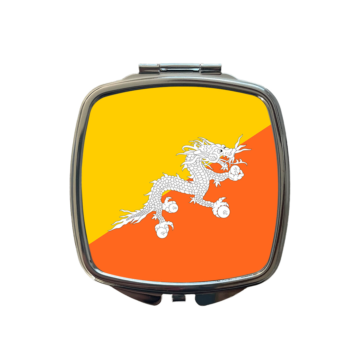 Bhutan Country Flag Small Travel Purse Handbag Pocket Makeup Compact Mirror